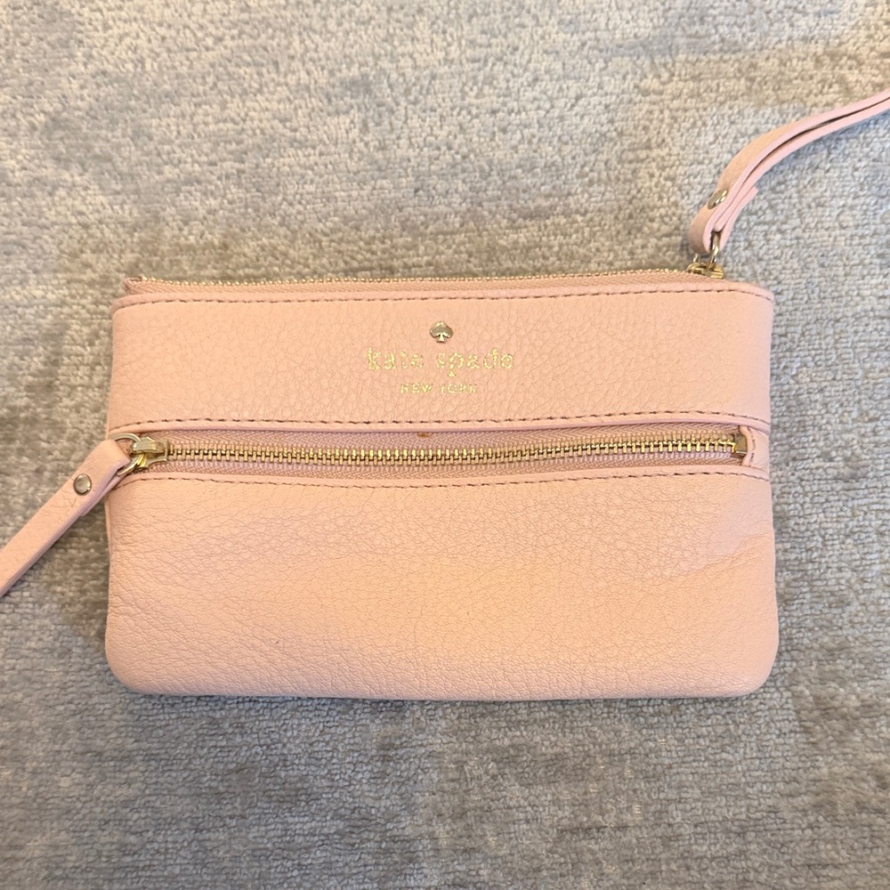 Kate Spade Mini Blush Pink Leather Wristlet Coin Pouch Key Pouch